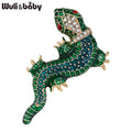 PENDRA Gecko Gleam Enamel Rhinestone Gecko Brooch