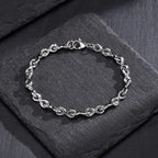 Stainless Steel Chain Bracelets for Men Boys,Infinite Link Chain Handmade Wristband,New Punk Jewelry