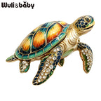 PENDRA Sea Turtle Rhinestone Brooch