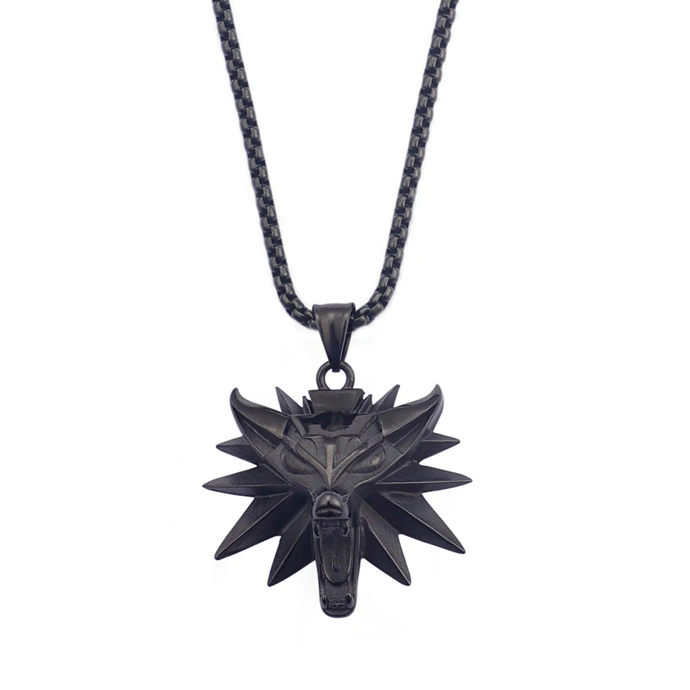 PENDRA Wolfcrest Stainless Steel Wolf Head Pendant