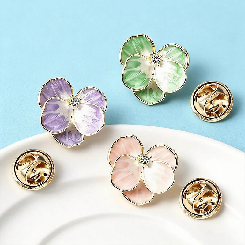PENDRA Pansyelle Pansy Flower Collar Pin