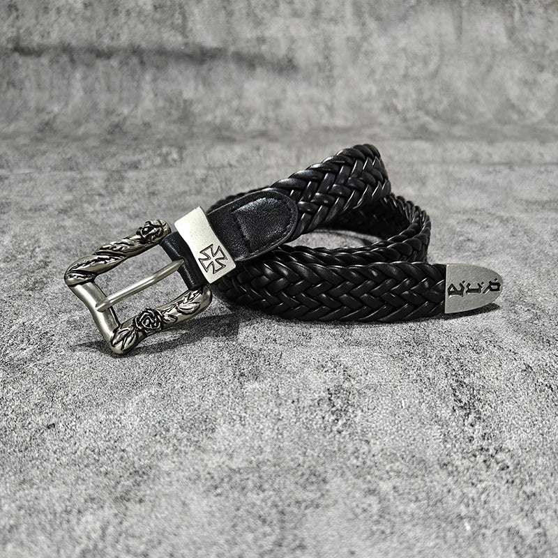 New Fashion Belt Male Cross High-end Luxury Designer Punk Jeans Belt for Men and Women Gothic Accessories Black Waistband