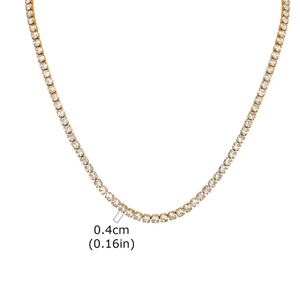 PENDRA Zircon Tennis Chain Necklace