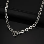 Stainless Steel Toggle Necklace for Men Women,50cm Figaro Chain Link Collar, Classic Rolo Chain Gift