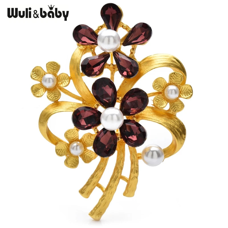 PENDRA Florielle25 Rhinestone Brooch