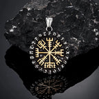 PENDRA Rune Compass Steel Necklace