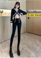 Fashion Women's Trousers 2023 Autumn New High-elastic Double-breasted Tight-fitting High-waisted Slimming Pants Women's Pants
