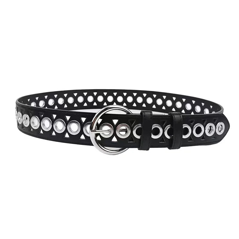 Unisex Runway Punk Leather Belt Female Fashion Rivet Gothic Decoration Wide Waistband For Women Gift For Women Y2K Jeans Belt