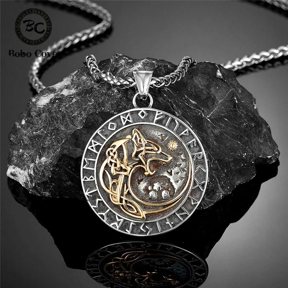 PENDRA Wolf Rune Viking Necklace