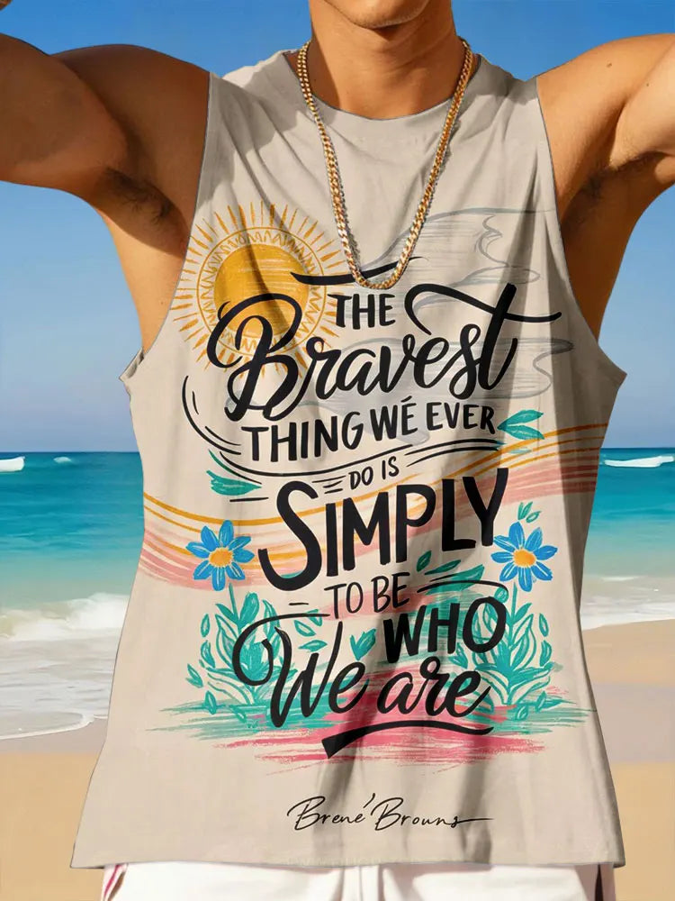 Summer Everyday Casual Men's Sleeveless T-shirt Hawaiian Outdoor Beach Men's Fashion Tank Top Creative Printed O-neck Tank Top