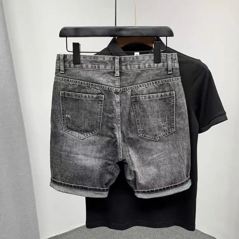 PENDRA Denim Washed Straight Jeans