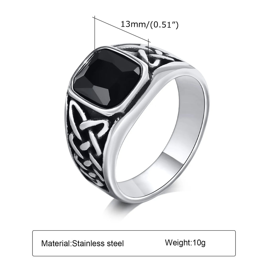 PENDRA Knot Ethnic Rock Stone Ring