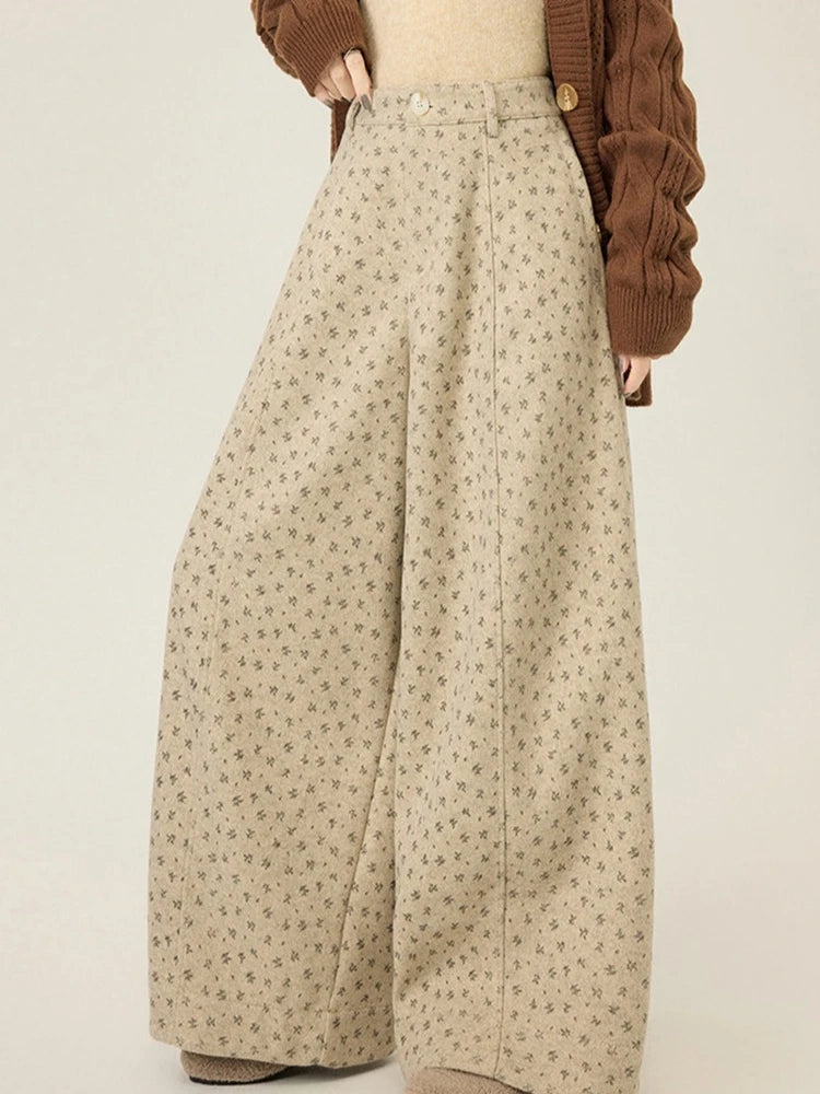 PENDRA Lazy Floral Woolen Pants