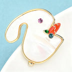 PENDRA Cute White Rabbit Brooch