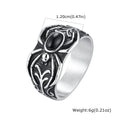 Vintage Punk Men's Spider Signet Ring,Stainless Steel Natural Stone Black Onyx Ring Jewelry Accessory Gift for Him