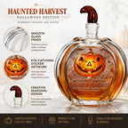 Spooky Jack‑O‑Lantern Liquor Decanter Halloween Pumpkin‑Shaped Glass Whiskey Bottle Home Tabletop Ornament X‑mas Present