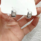 PENDRA Geometry Hoop Sterling Silver Earrings