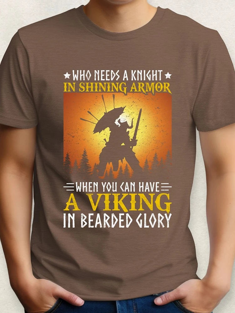 Valhalla Awaits Viking T-shirt Norse Mythology T-shirt Summer Outdoor Casual Men's T-shirt Street Fashion Men's Short Sleeve Top