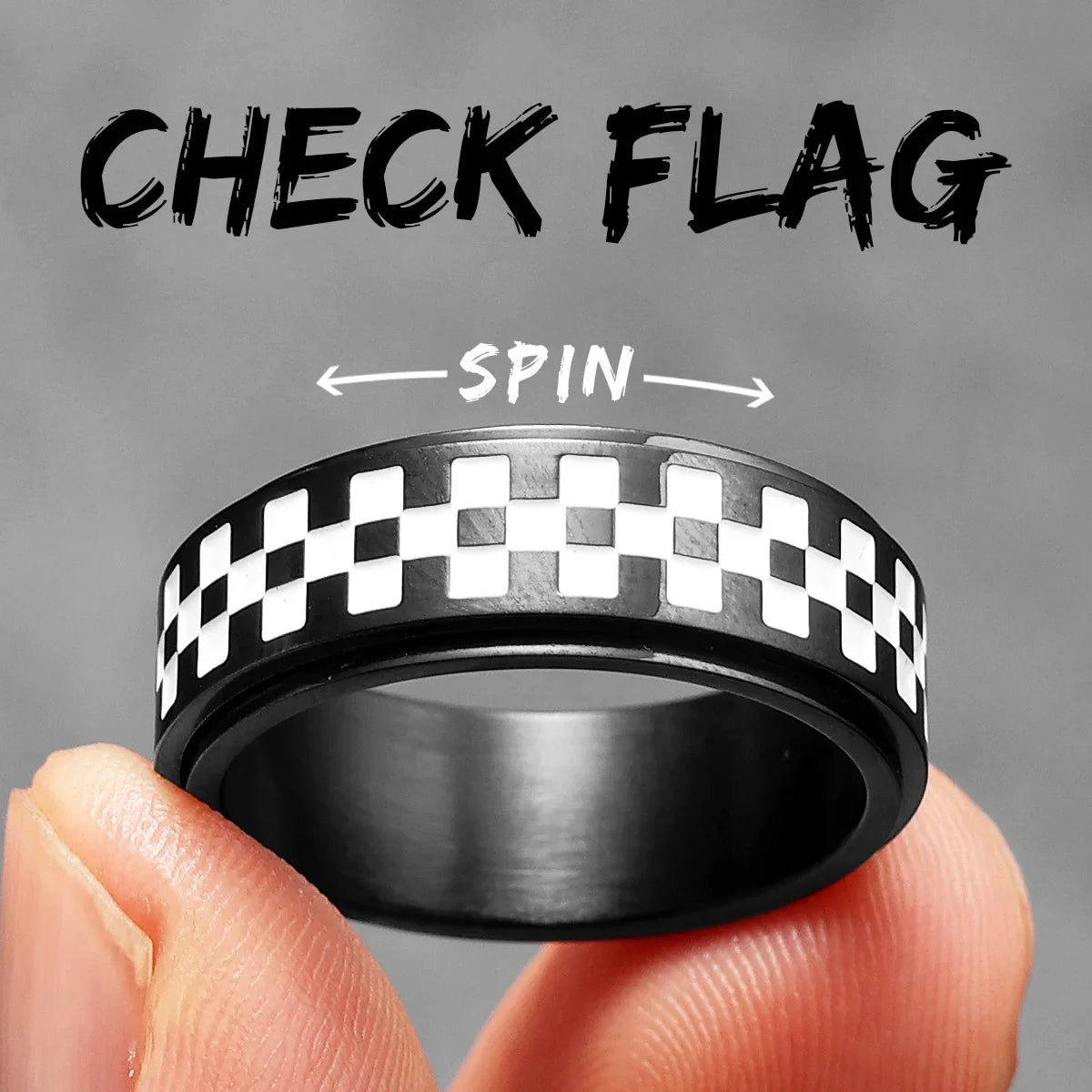 PENDRA Racing Checkerboard Spinner Steel Ring