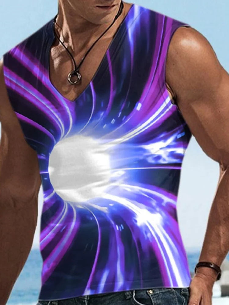PENDRA Sleeveless Printed Tank V-neck Tank Top