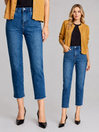 New Women's High-Quality Elastic Dark Wash Blue Pocket Skinny Jeans, Casual and Versatile, Spring and Summer Wear