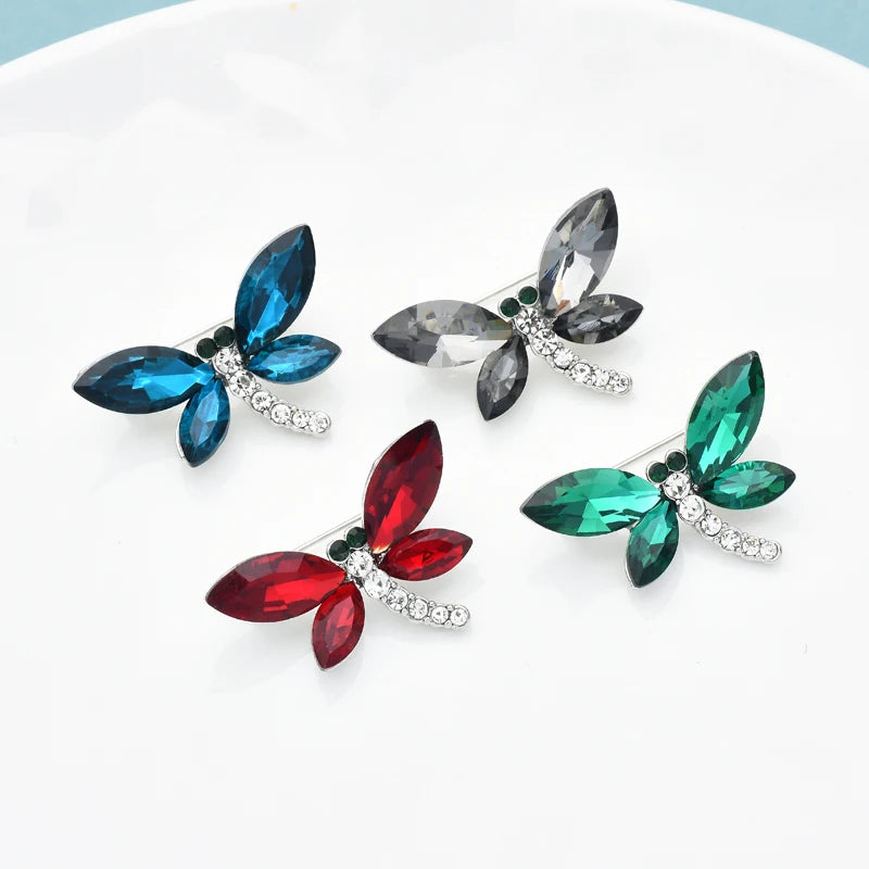Wuli&baby Lovely Butterfly Brooches For Women Unisex 4-color Rhinestone Insects Party Casual Pins Gifts