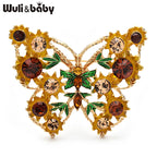 PENDRA Vintage Flower Butterfly Brooch