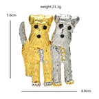 PENDRA Two Dogs Puppy Animal Brooch