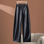 PENDRA High-Waist Drawstring Leather Pants