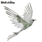 PENDRA Aviara Enamel Flying Bird Brooch