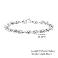 Stainless Steel Chain Bracelets for Men Boys,Infinite Link Chain Handmade Wristband,New Punk Jewelry