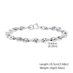 Stainless Steel Chain Bracelets for Men Boys,Infinite Link Chain Handmade Wristband,New Punk Jewelry