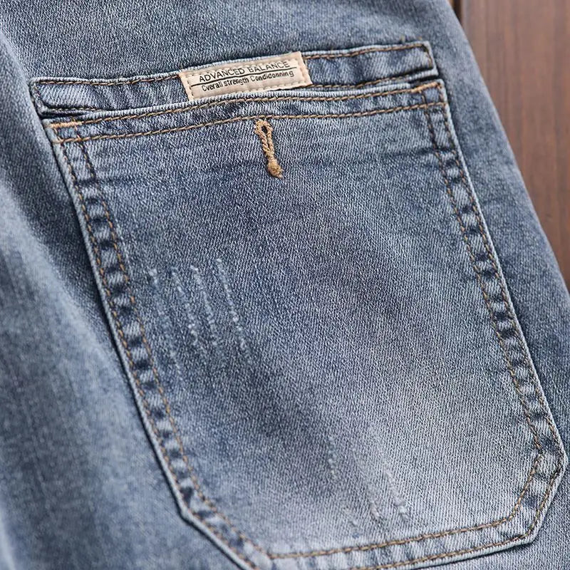 PENDRA Elastic Waist Denim Washed Pants