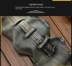 High Quality Fashion Luxury Retro Men's Denim Jeans Korean Style Vintage Casual Punk Motorcycle Designer Riding Cargo Jeans