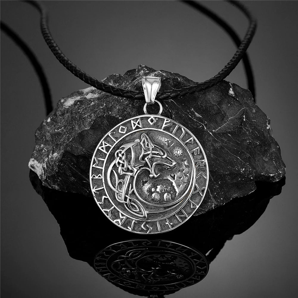 PENDRA Wolf Rune Viking Necklace