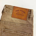 High-end 2026 Luxury Brand Clothes Khaki Jeans Men's Light Luxury Washed Casual Elastic Slim Small Feet Embroidered Long Pants