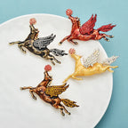 PENDRA Taking Rose-flower Horse Brooch