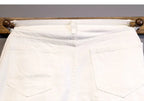 Summer Thin Luxury Designer Slim-Fit Men's Jeans Shorts Boyfriend White Color Striped Street Wear Cotton Casual Short Trousers