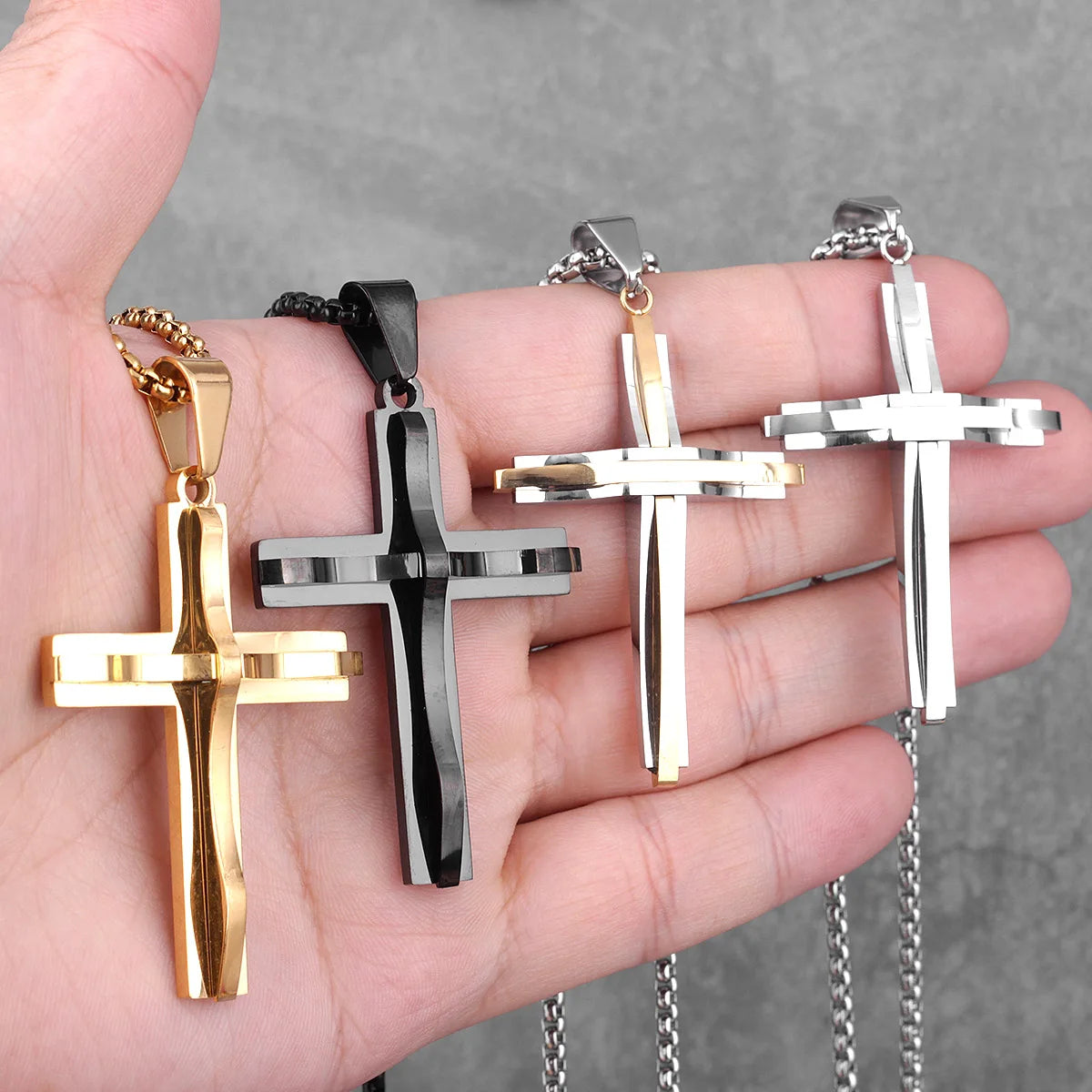 PENDRA Cross Boyfriend Steel Necklace