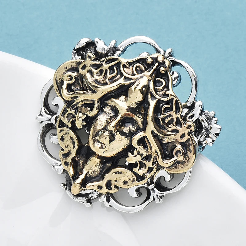 PENDRA Medusara Vintage Medusa Snake Head Brooch