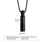Urn Pendant Necklace for Ashes, Cremation Jewelry, Stainless Steel Urn Jewelry for Men, Ashes Locket Necklace, Memorial Ash