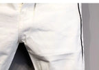 Summer Thin Luxury Designer Slim-Fit Men's Jeans Shorts Boyfriend White Color Striped Street Wear Cotton Casual Short Trousers