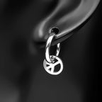 1pcs Punk Peace Sign Stainless Steel Stud Earring For Men Women Gothic Cool Prevent Allergy Puncture Ear Ring Jewelry