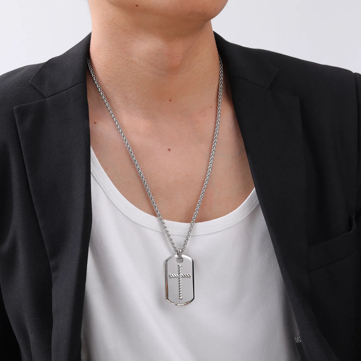 PENDRA Cross Dogtag Pendant Necklace