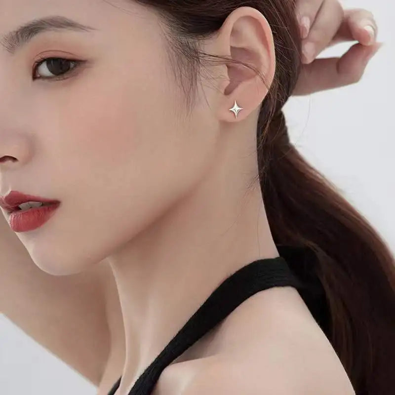 VENTFILLE 925 Stamp Silver Gold Color Star Stud Earrings Women Girl Gift Cute Banquet Asymmetry Jewelry Dropshipping Wholesale