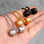 PENDRA Dumbbell Fitness Boyfriend Steel Necklace