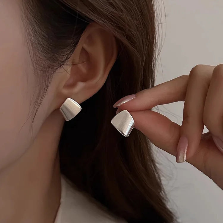 VENTFILLE 925 Sterling Silver Geometry Studs Earring for Women Splicing Korean Hip Hop Versatile Jewelry Gift Dropshipping