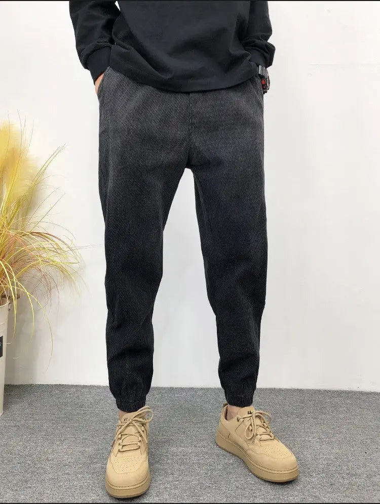 Gradual Change Color 2025 Tied Jeans Men's Summer New Loose Ruffian Handsome Small Feet Pants Trendy Brand Harlan Casual Pants
