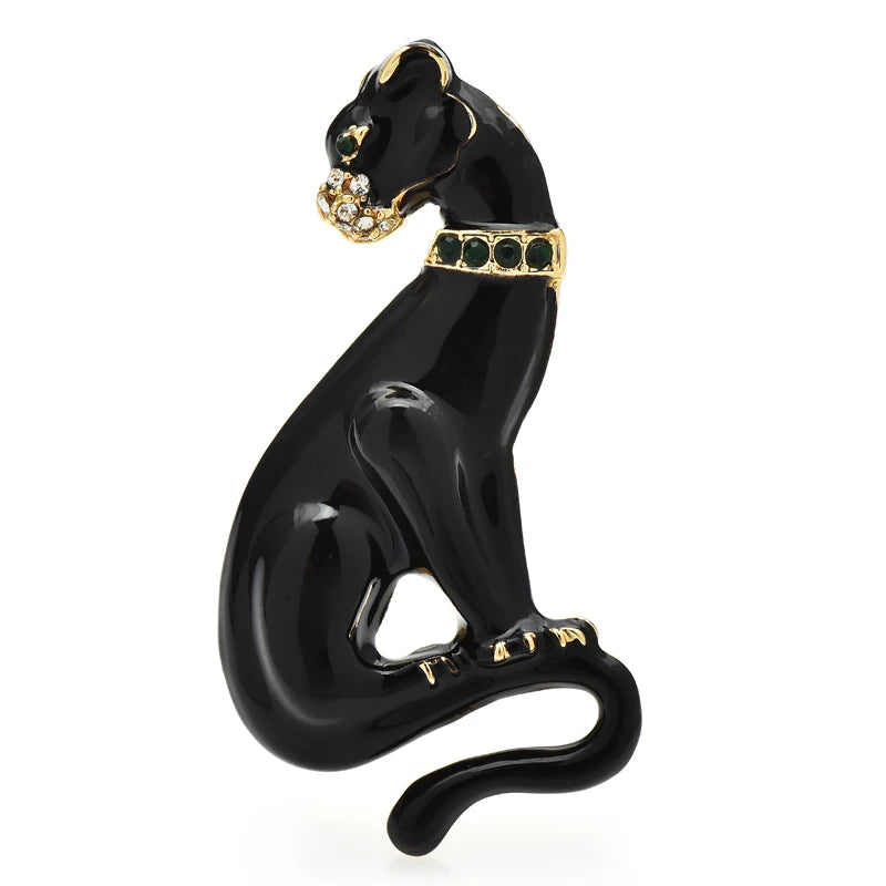 PENDRA Shadowclaw Enamel Leopard Brooch