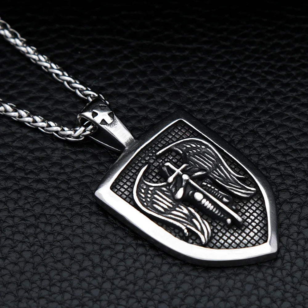 PENDRA Michaelguardian Punk 316L Stainless Steel Archangel Necklace